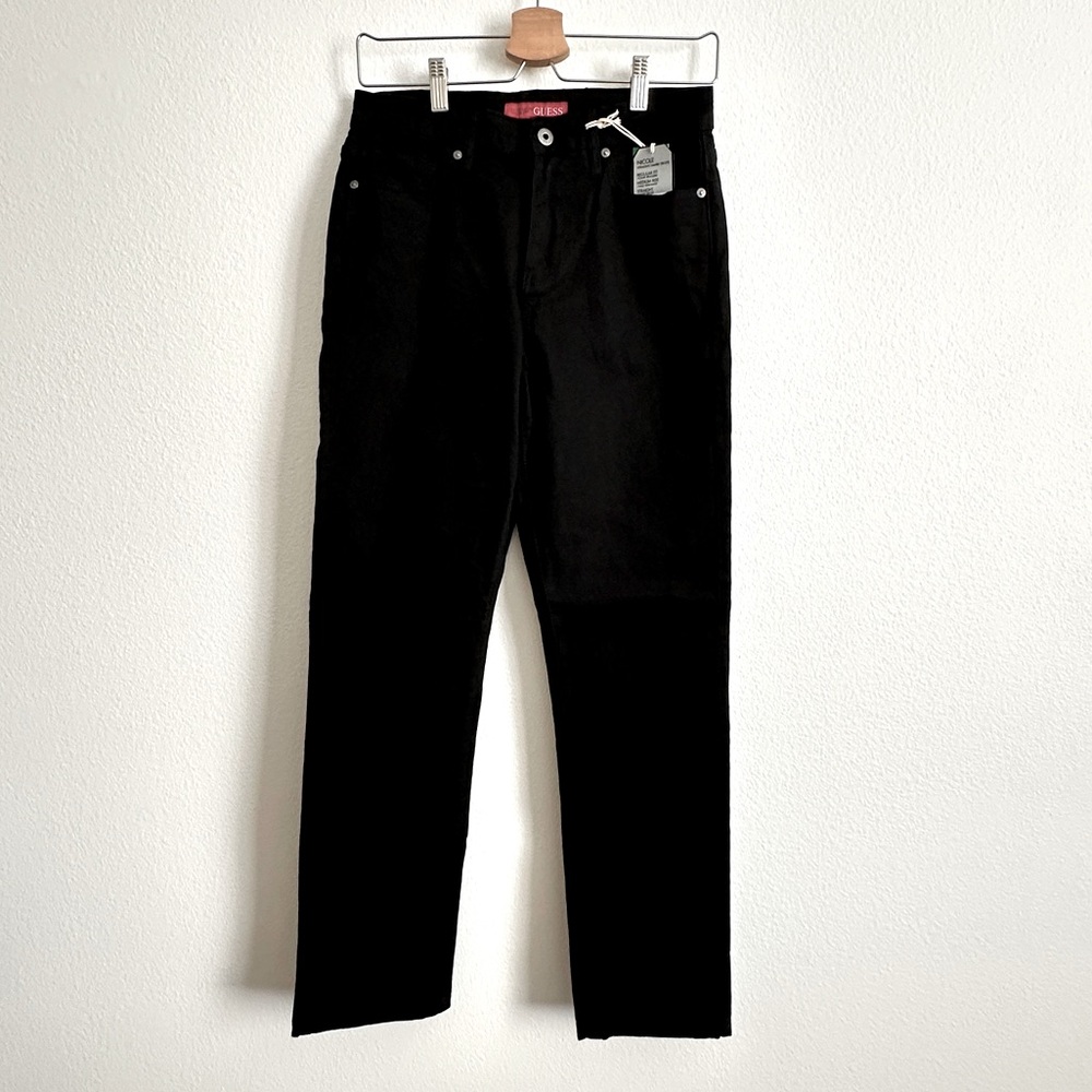 Guess Black Straight Leg Regular Fit Medium Rise Cotton Jeans Size 28
